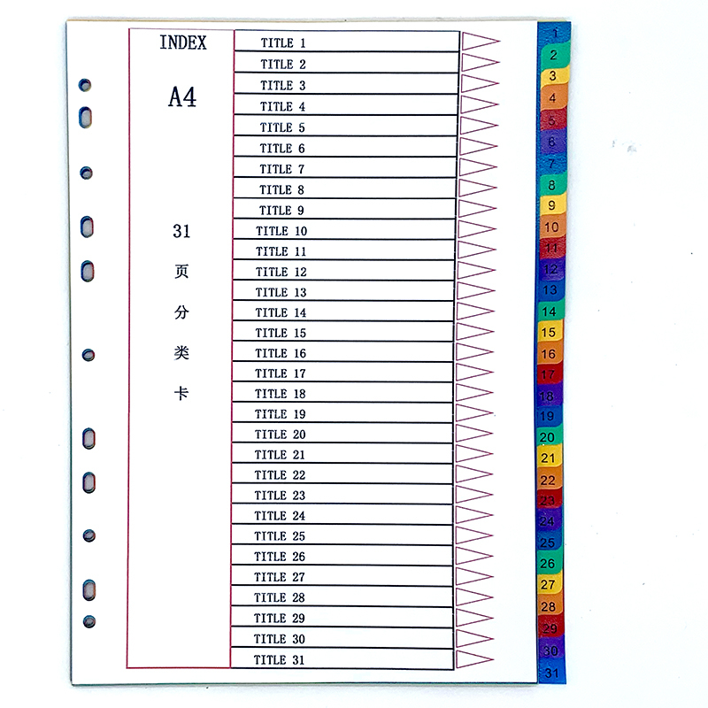 Strong compatibility  pages A4 Index Divider paper index divider  Classification expert