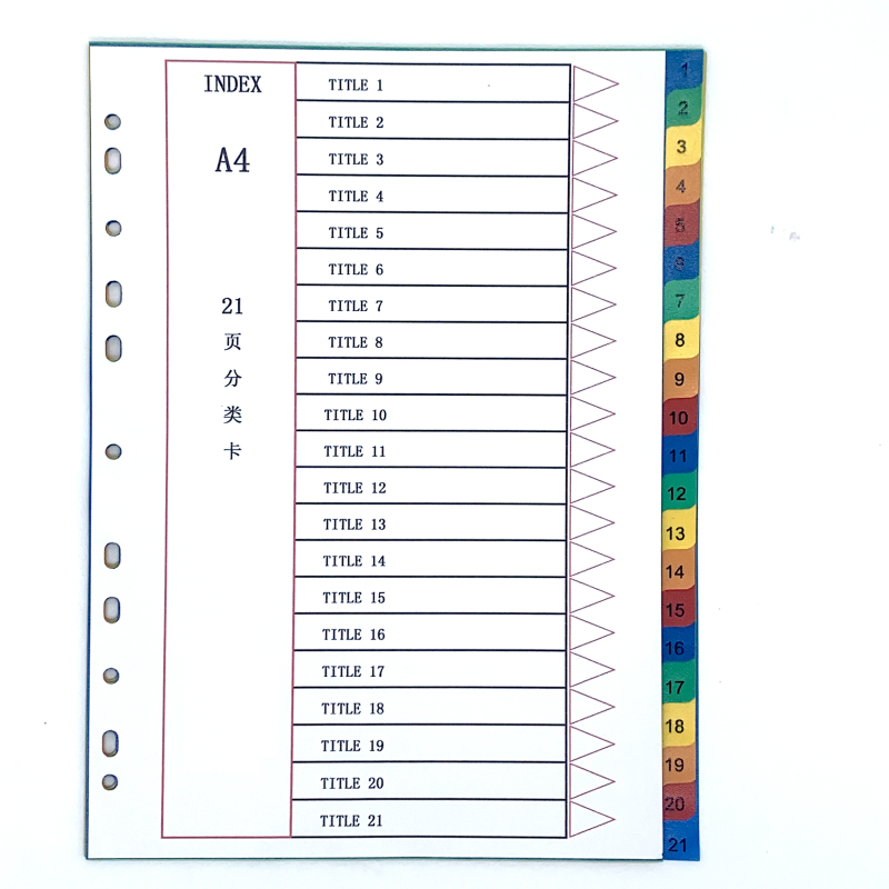 Strong compatibility  pages A4 Index Divider paper index divider  Classification expert