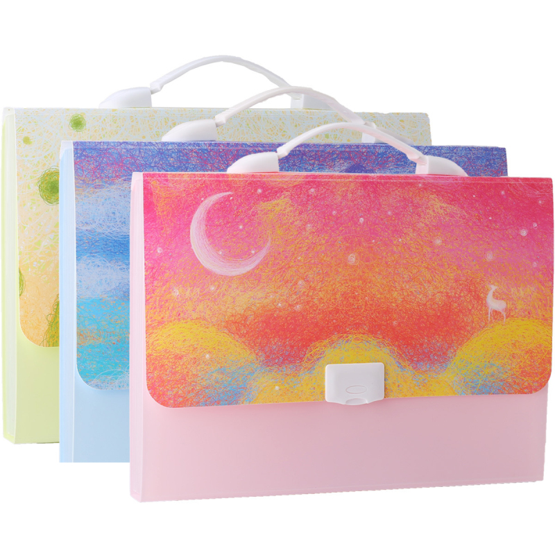 13 pockets A4 student study and examination materials storage book expanding file bag