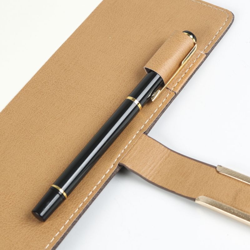 PU business notebook simple Thermal Binding notepad with pen holder