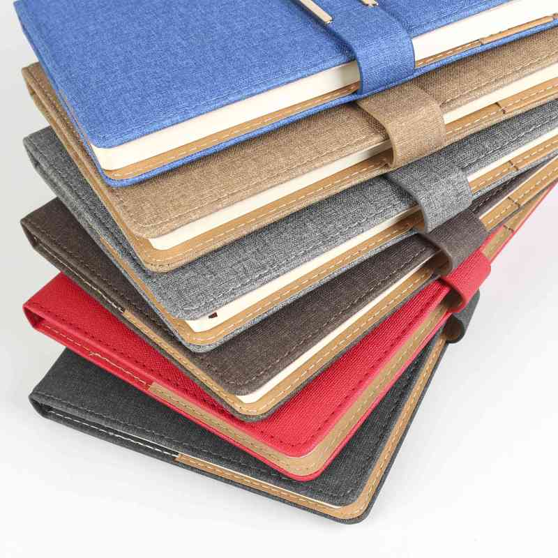 PU business notebook simple Thermal Binding notepad with pen holder