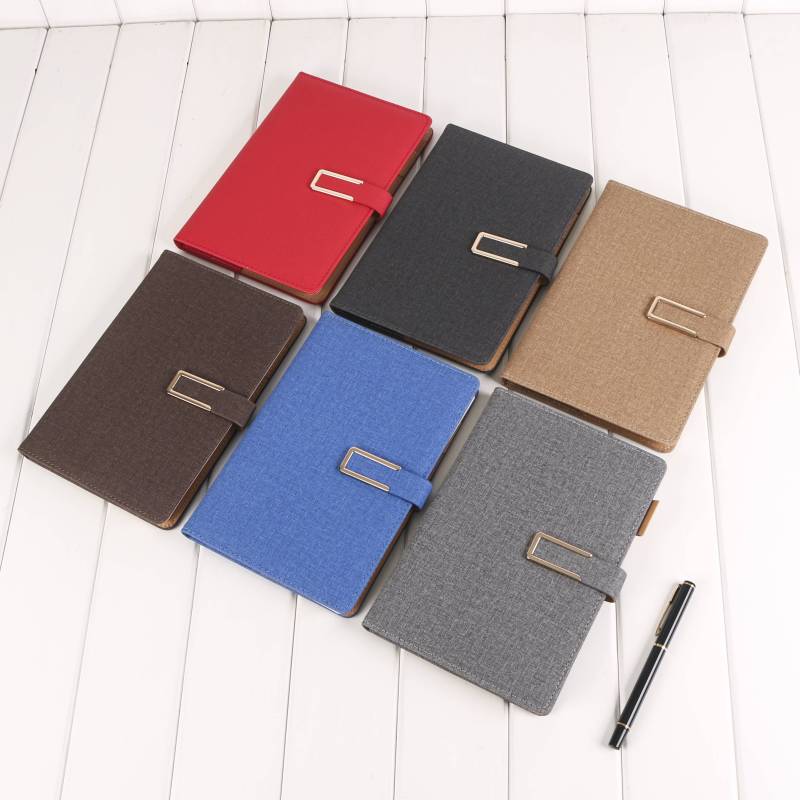 PU business notebook simple Thermal Binding notepad with pen holder