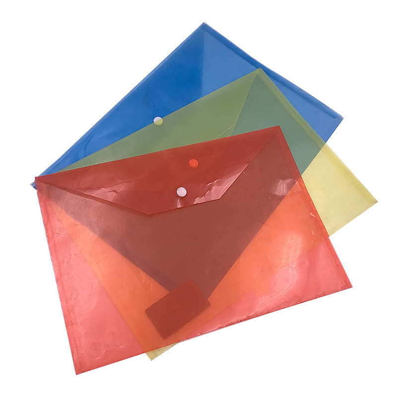 A4 Document Bag L Shape PP Plastic File Folder Printing File Transparent Single Page Clip PP Plastic File Folder