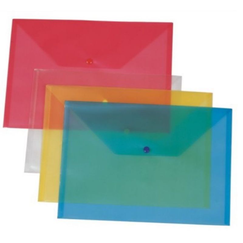 A4 Document Bag L Shape PP Plastic File Folder Printing File Transparent Single Page Clip PP Plastic File Folder