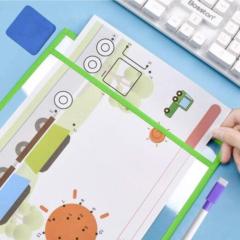 Writing transparent PVC erasable stationery bag assorted colors dry erase pockets