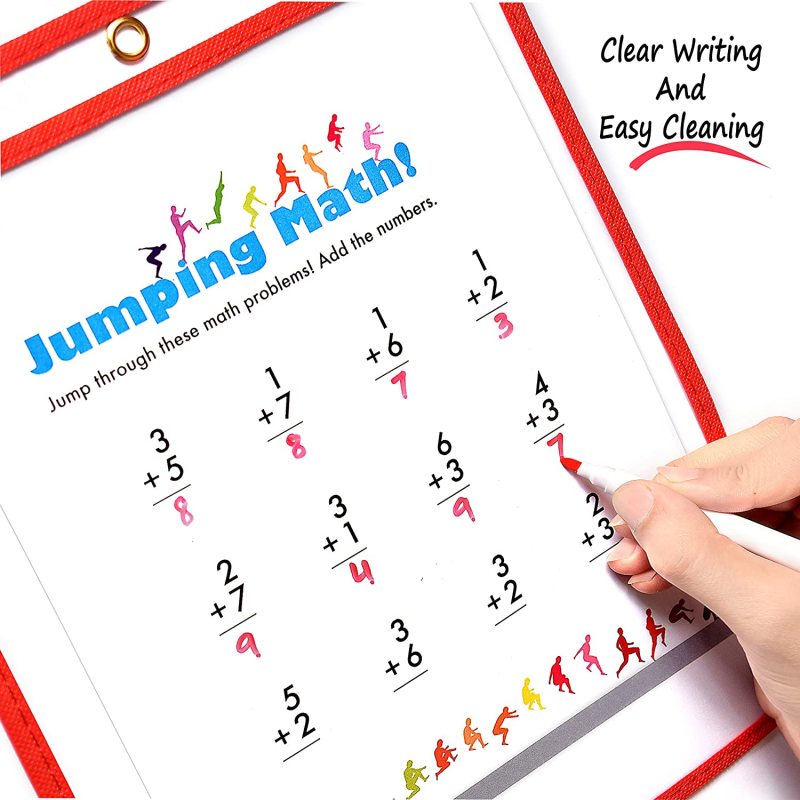Writing transparent PVC erasable stationery bag assorted colors dry erase pockets