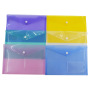 Popular A5 Transparent Snap Button File Bag with Business Card File Bag Transparent Information Bag