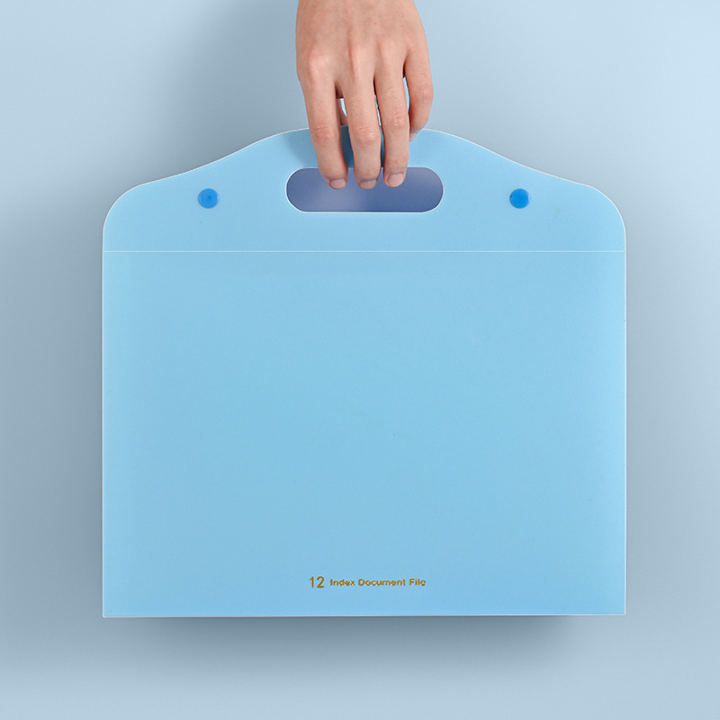 new design a4 pp frosted portable wholesale  student simple test paper storage bag expanding file folder