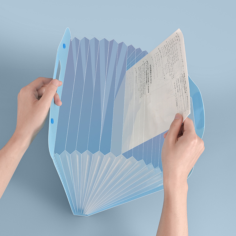 new design a4 pp frosted portable wholesale  student simple test paper storage bag expanding file folder