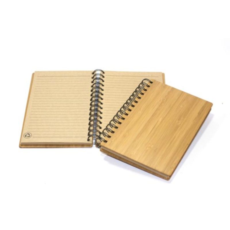 New products A5 bamboo cover Reusable sprial diary notebook