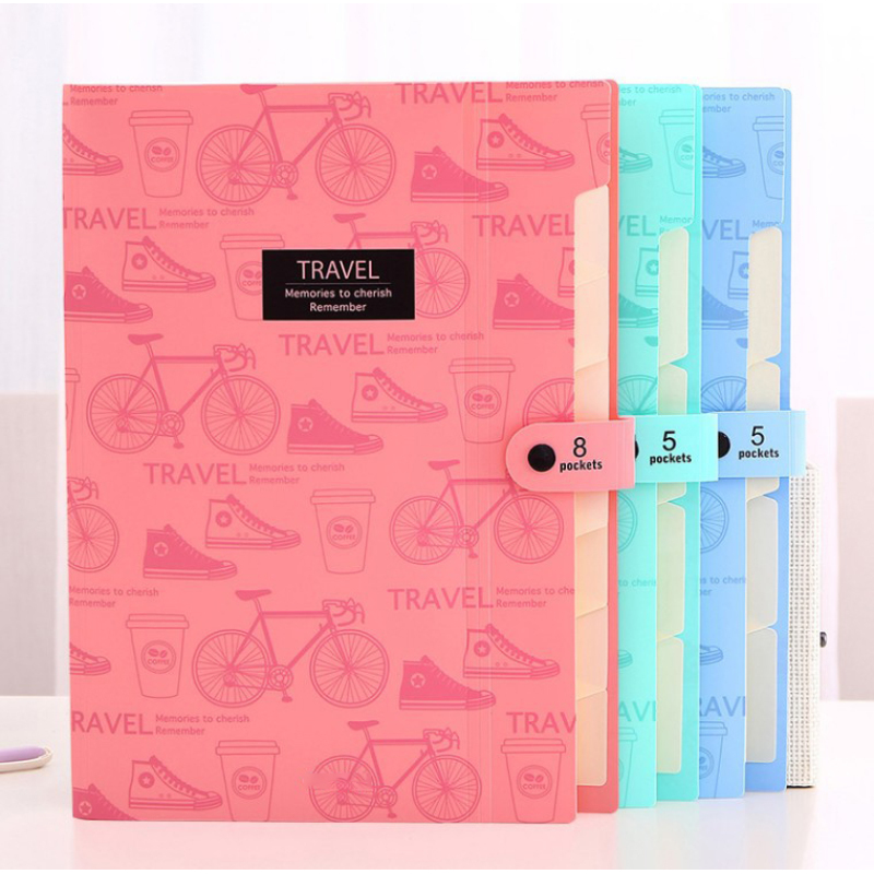 A4 multi-layer 5/8 pockets student test paper bag folder file bag storage expanding file