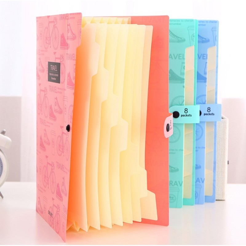 A4 multi-layer 5/8 pockets student test paper bag folder file bag storage expanding file