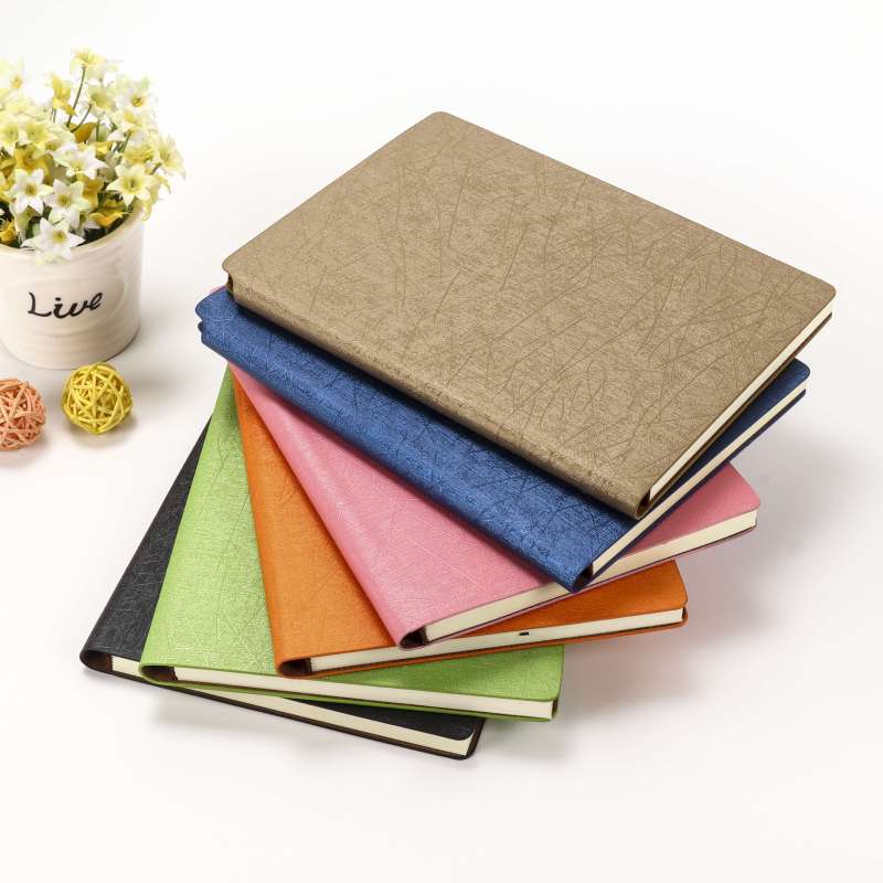 Factory Hot selling PU Softcover  decorative pattern leather A5  notebook for business