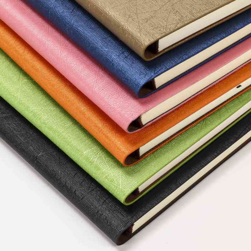 Factory Hot selling PU Softcover  decorative pattern leather A5  notebook for business