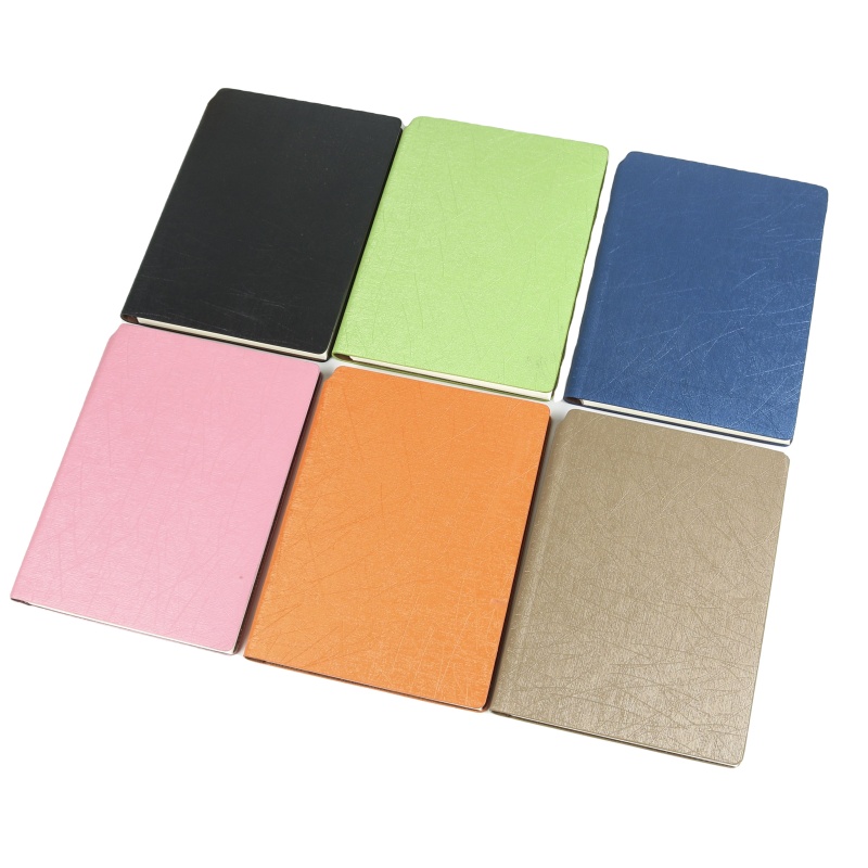 Factory Hot selling PU Softcover  decorative pattern leather A5  notebook for business