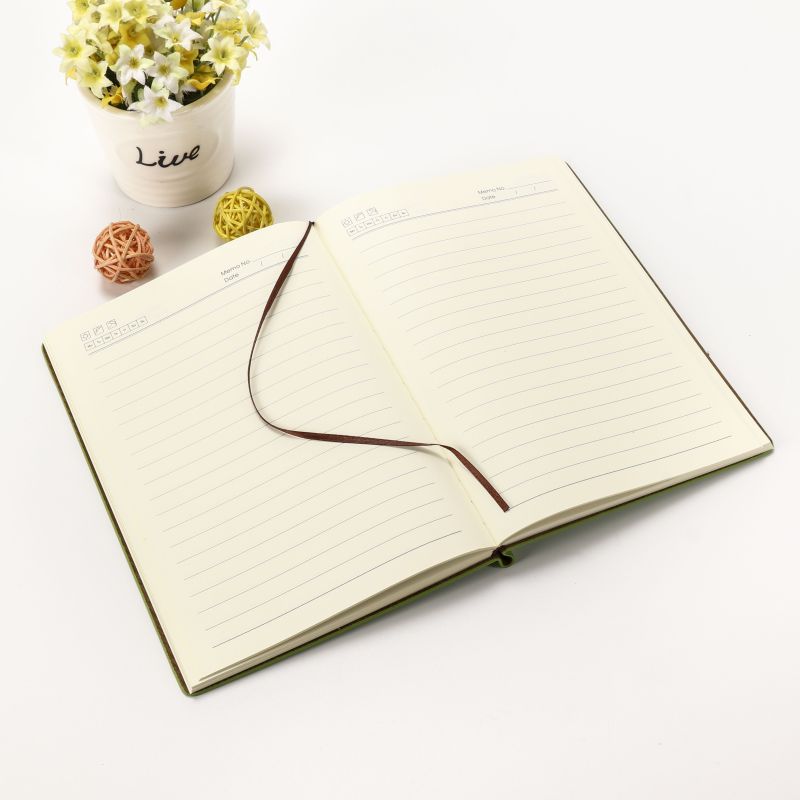 Factory Hot selling PU Softcover  decorative pattern leather A5  notebook for business