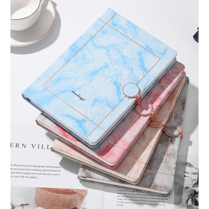 Factory Marblea pattern  PU cover metal magnetic buckle notebook Hardcover
