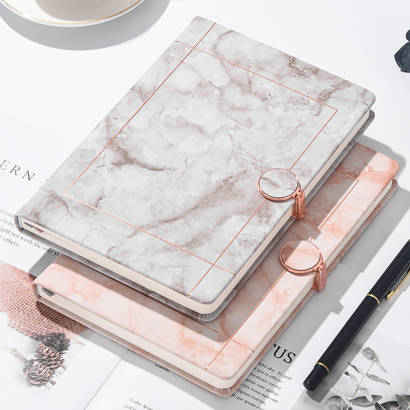 Factory Marblea pattern  PU cover metal magnetic buckle notebook Hardcover