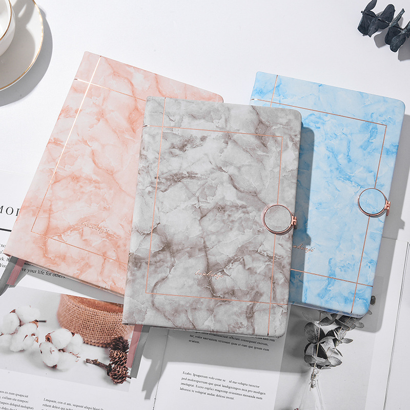 Factory Marblea pattern  PU cover metal magnetic buckle notebook Hardcover