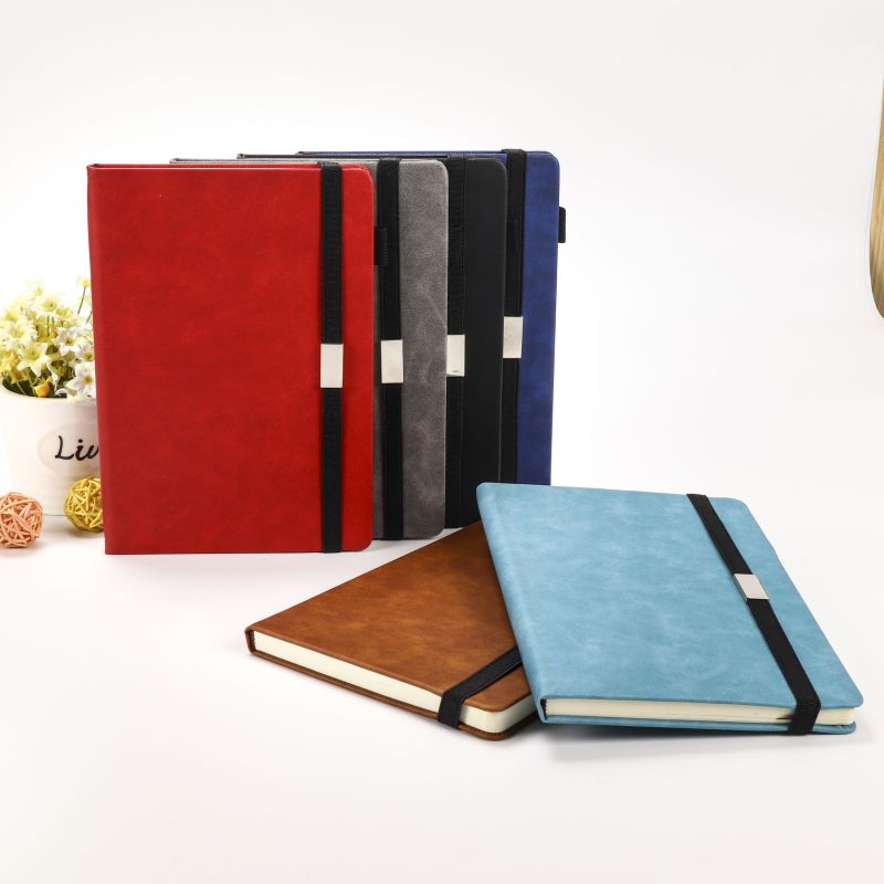 Factory A5 elastic band metal plate mounted notebook student diary Notepad