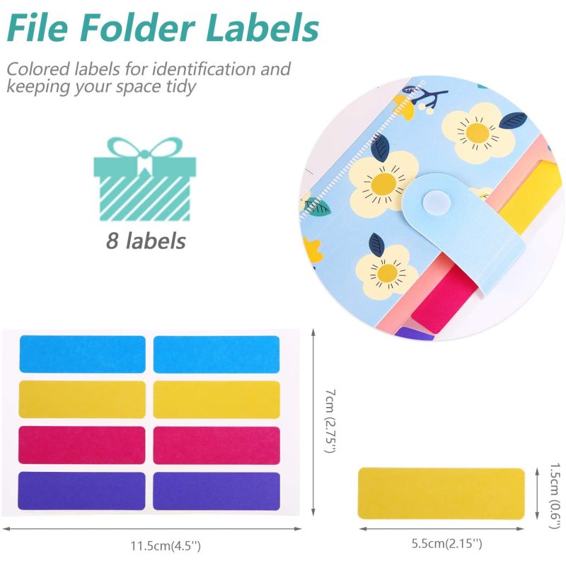 new design File Folder with 6 Pockets,Floral Accordion Folder Document Organizer US Letter Size for School and Office