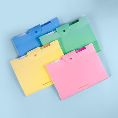 new design Hot selling expanding file 2022 new solid color organ clip folder multi-compartment office storage bag