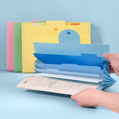 new design Hot selling expanding file 2022 new solid color organ clip folder multi-compartment office storage bag