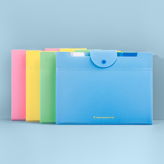 new design Hot selling expanding file 2022 new solid color organ clip folder multi-compartment office storage bag