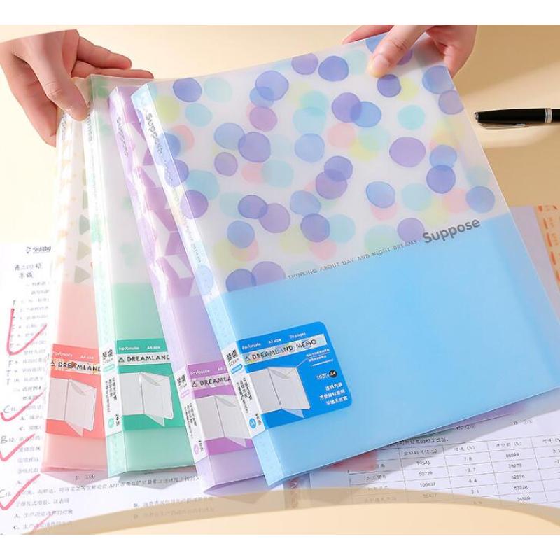 A4 PP Information Booklet Test Paper Storage Booklet Transparent Insert Folder plastic pocket folder a4