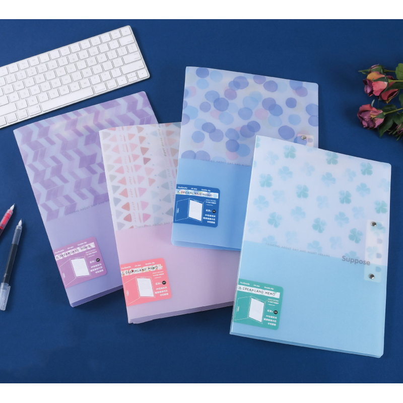 A4 PP Information Booklet Test Paper Storage Booklet Transparent Insert Folder plastic pocket folder a4