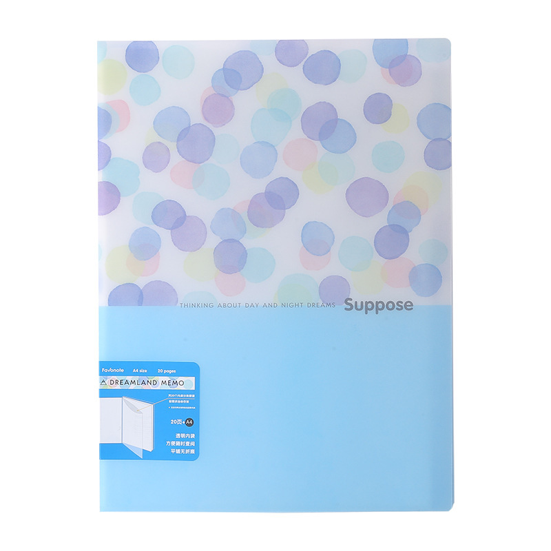 A4 PP Information Booklet Test Paper Storage Booklet Transparent Insert Folder plastic pocket folder a4
