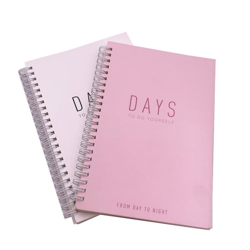 Personalise customizable grid notebooks,white/pink color notebook School Supplies Cute Custom Spiral Journal for Kids