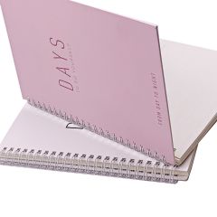 Personalise customizable grid notebooks,white/pink color notebook School Supplies Cute Custom Spiral Journal for Kids