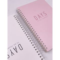 Personalise customizable grid notebooks,white/pink color notebook School Supplies Cute Custom Spiral Journal for Kids