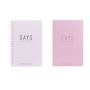 Personalise customizable grid notebooks,white/pink color notebook School Supplies Cute Custom Spiral Journal for Kids