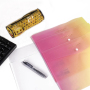 Rainbow color file bag custom A4 pull-side bag student office storage materials document bag