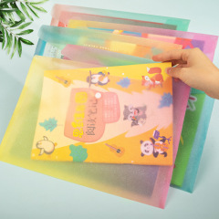 Rainbow color file bag custom A4 pull-side bag student office storage materials document bag