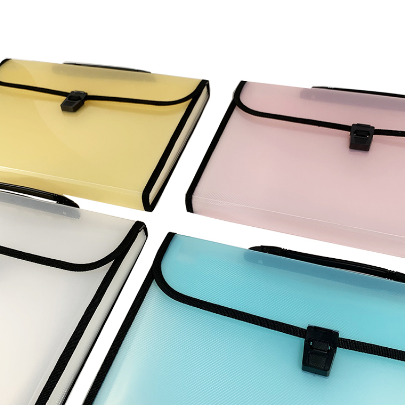 Office stationary expanding plastic file bag A4 PP clip document bag folder