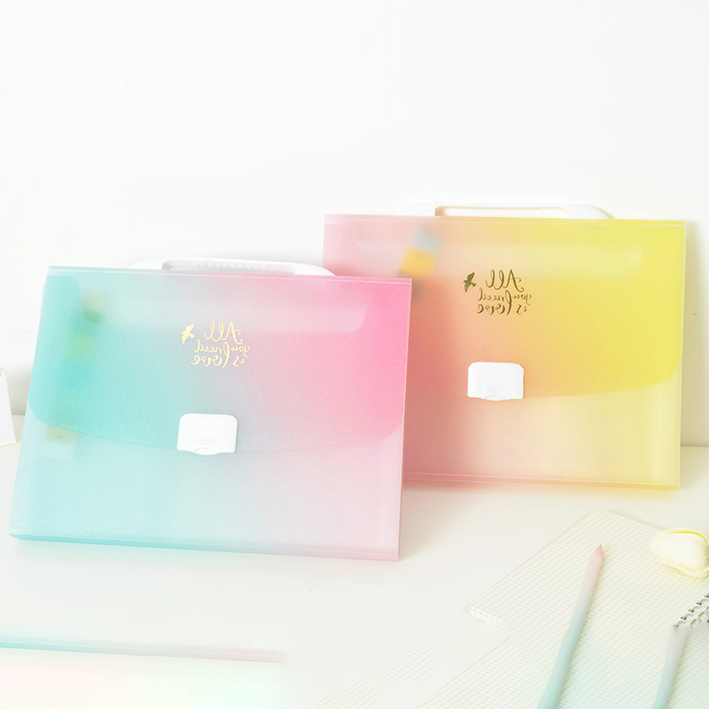 Thicken Gradient File Storage Document Bag PP 13 Pockets Customized Expanding Files Folder