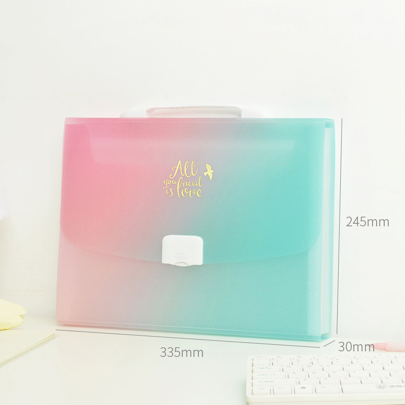 Thicken Gradient File Storage Document Bag PP 13 Pockets Customized Expanding Files Folder