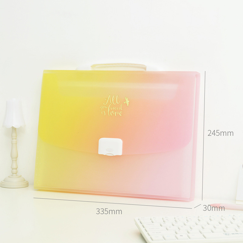 Thicken Gradient File Storage Document Bag PP 13 Pockets Customized Expanding Files Folder