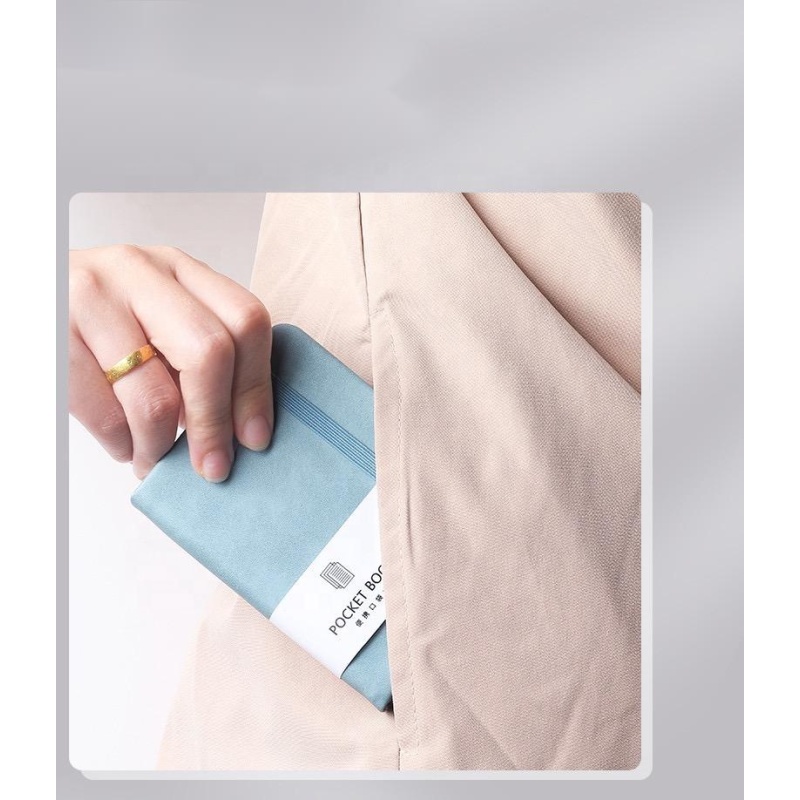 High Quality Journals Hardcover Small Pocket Journal Notebook with Pen A7 PU Leather Promotion Diary Pocket Organizer 100 Sheets