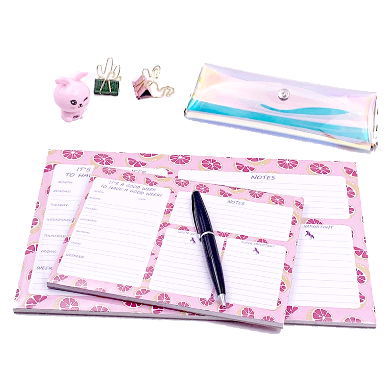 Factory Pink, Orange Printing Cheap Price, Student, Office Weekly Planner Notebook