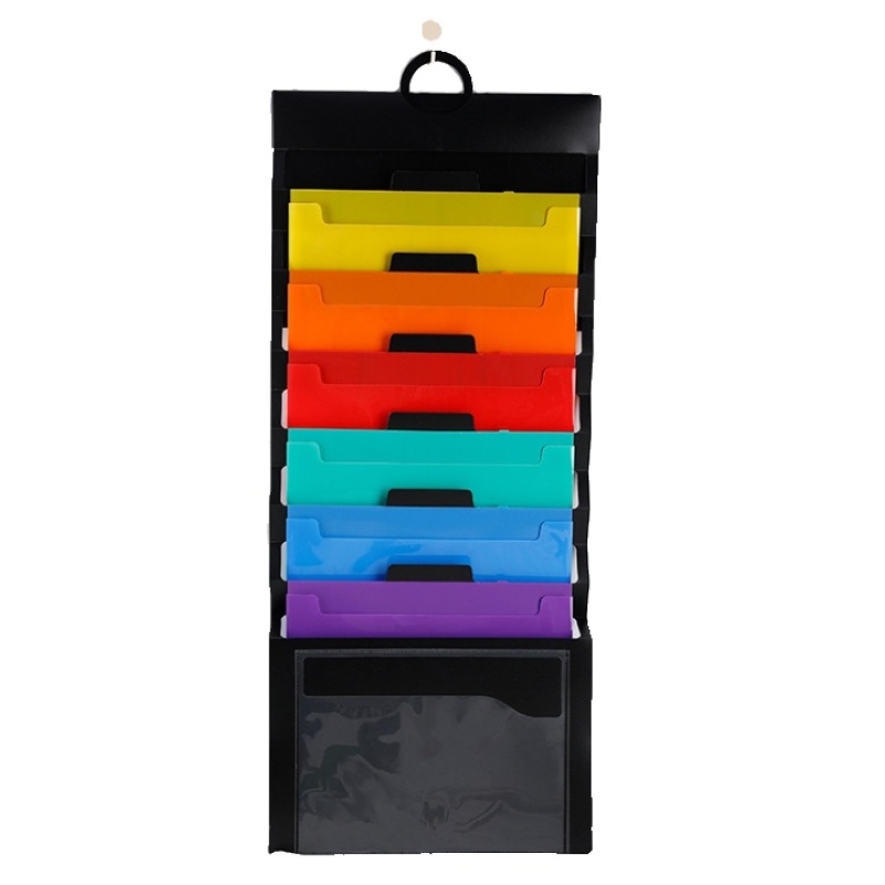 Rainbow Organ Bag Office 6 pocket File Folder Portable Hangable Storage Bag Wall-mounted File Folder