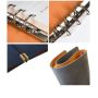 Classic PU Leather A5 Loose Leaf Hardcover Notebook for Business Reusable Agenda Planner Leather Binder Loose Leaf 6 Rings 40111