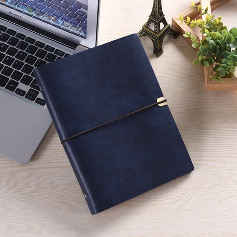 Classic PU Leather A5 Loose Leaf Hardcover Notebook for Business Reusable Agenda Planner Leather Binder Loose Leaf 6 Rings 40111