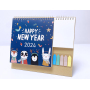 2024 English multi-function coil pocket desk calendar
