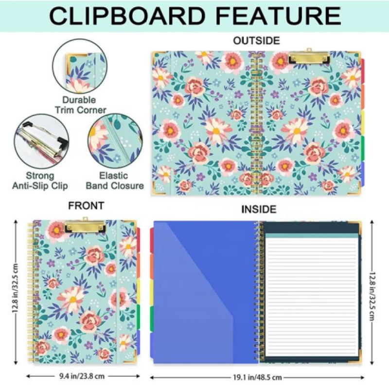 A4 Clip board with storage notepad
