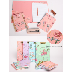 stationery set with 3D golden heat foil embossing  printing