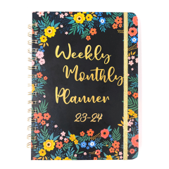 2023 schedule flower cover coil notebook calendar spiral week planner